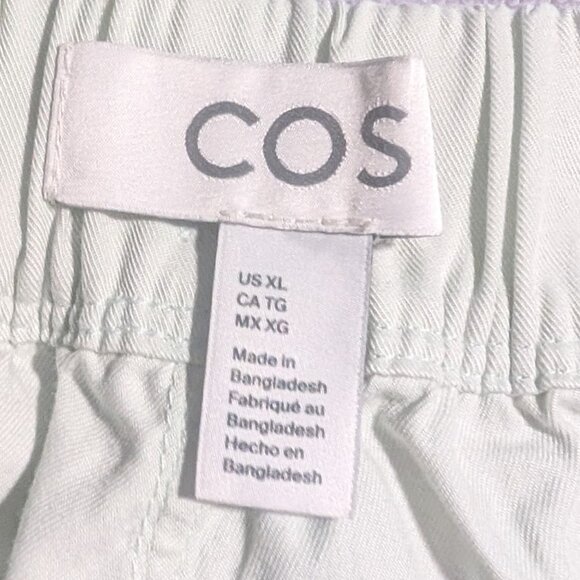 New! COS | Men's Wide-Leg Elasticated Trousers In Light Green - Picture 6 of 12